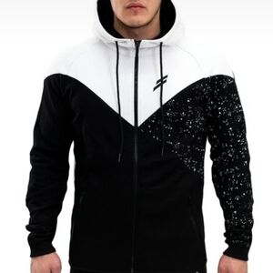 Black and White Hooded Jacket
